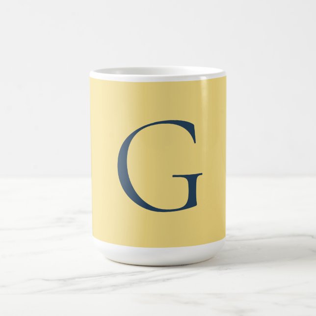 Initial Letter Monogram Jasmine Slate Grey Plain Kaffemugg (Center)