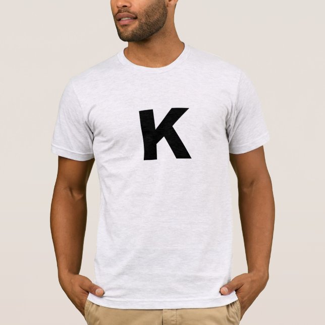 Initial Letter Monogram Modern Stylish Trendy  T Shirt (Framsida)
