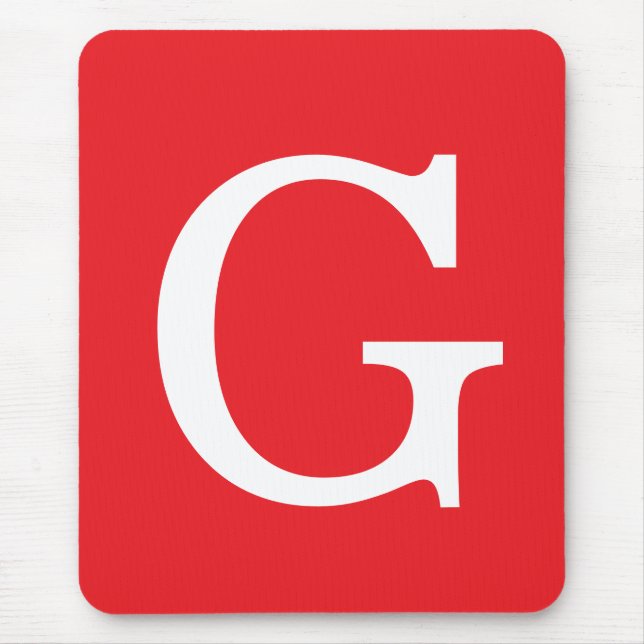 Initial Letter Monogram Red White Plain Simple Musmatta (Framsidan)