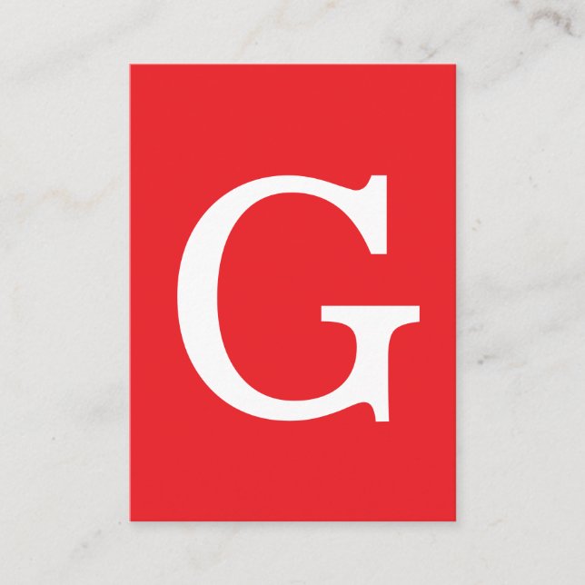 Initial Letter Monogram Red White Plain Simple Tilläggskort (Framsida)