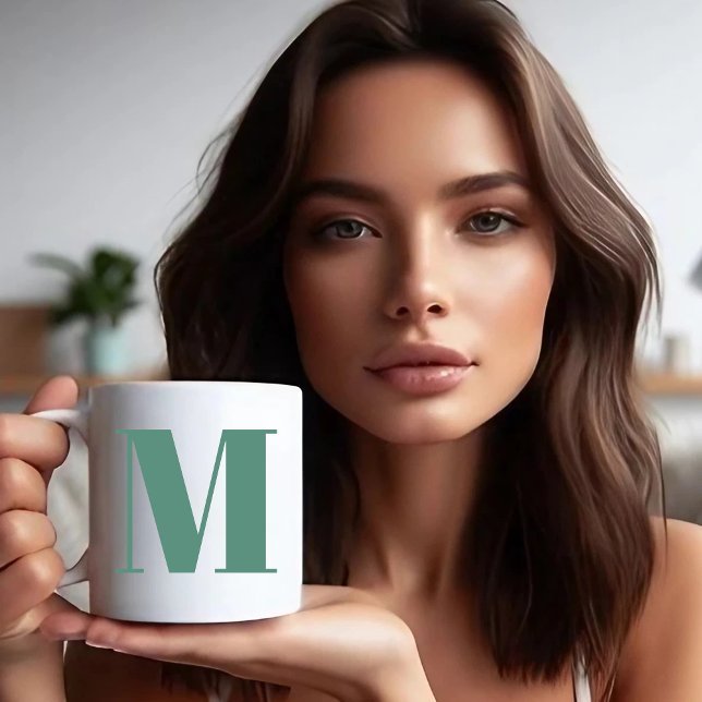 Initial Letter | Trendy modern monogran Två-Tonad Mugg (GIRL PERSONALIZER MUG)