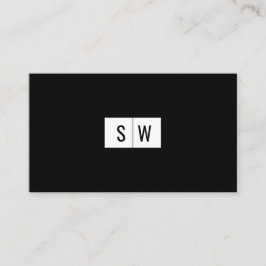 Initial Logotyp - minimalt, modern, svart, svart Visitkort