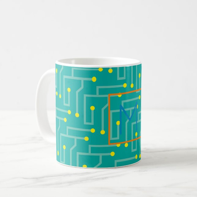 INITIAL Mod Computer Tech-Roligt för kretskort Kaffemugg (Framsida vänster)
