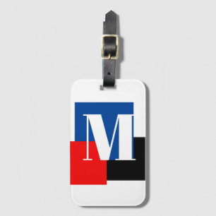 Initial Modern Snyggt i Brev Monogram Bagagebricka