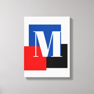 Initial Modern Snyggt i Brev Monogram Canvastryck
