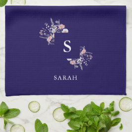 Initial Modern Tea Dish i Mamma i marinmonogram Kökshandduk