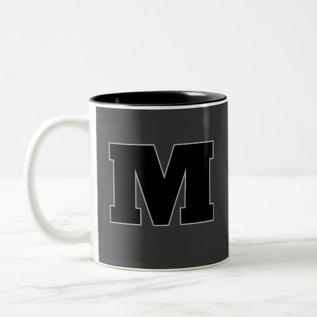 Initial monogram enkel minimalistisk modern Elegan Två-Tonad Mugg (Vänster)