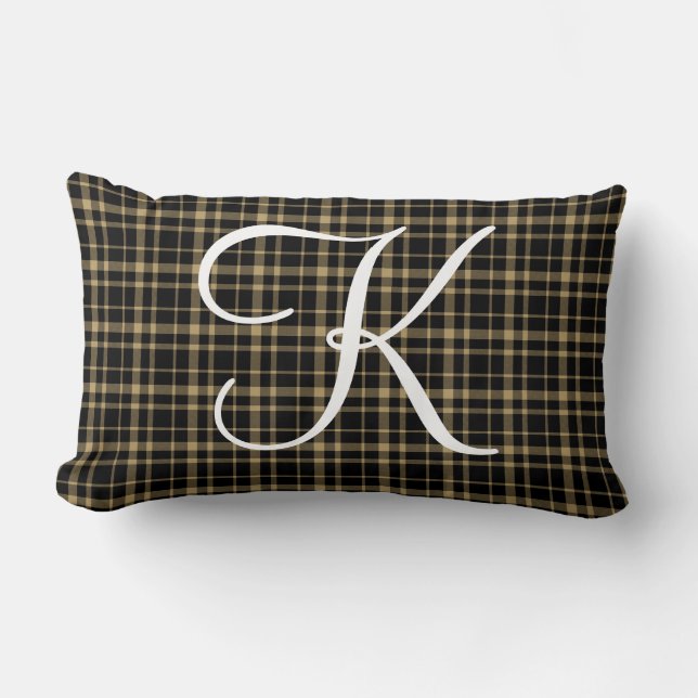 Initial Monogram för anpassadepläd Lumbarkudde (Framsida)