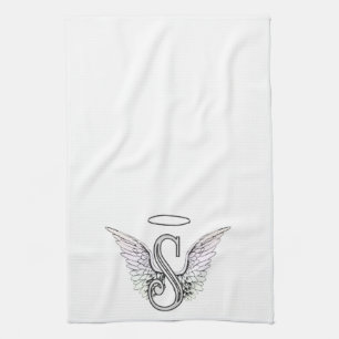 Initial Monogram för brev S med ängelvingar & Kökshandduk