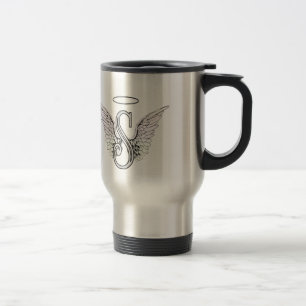Initial Monogram för brev S med ängelvingar & Resemugg