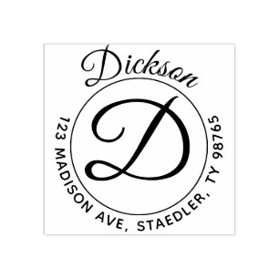 Initial Monogram för frimärke för Stämpel