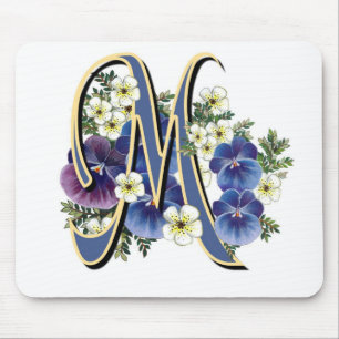 Initial Monogram för Handpainted Pansy - M Musmatta
