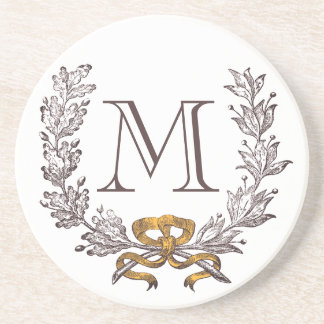 Initial Monogram för vintagekranpersonlig Underlägg