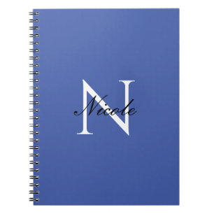 Initial Monogram Förnamn Egen Namn Blå Anteckningsbok