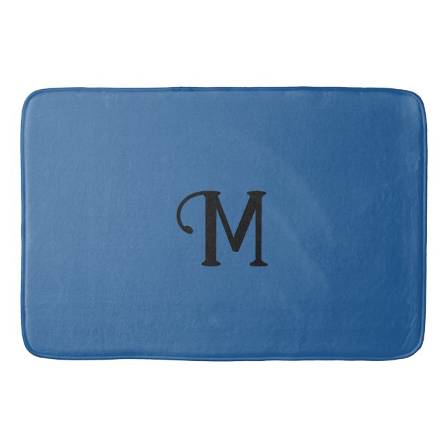 Initial Monogram Lapis Jewel Tone Solid Färg Badrumsmatta (Framsidan)