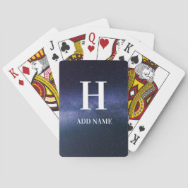 Initial Monogram Modern Galaxy Stars Himlar Namn Casinokort