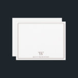 Initial Monogram Mörkbrun Kant Yrkesmässig Anteckningskort<br><div class="desc">Denna design har en tunn dubbel ram med utrymme för ett monogram och namn/text längst ner. Klicka på knappen Anpassa om du vill justera designelementen och/eller ytterligare ändra texten! Variationer av denna design, ytterligare färger samt kompletterande produkter finns tillgängliga i vår butik, zazzle.com/store/doodlelulu. Kontakta oss om du vill ha denna...</div>