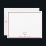 Initial Monogram Mörkröd Dubbel Ram Klassisk Anteckningskort<br><div class="desc">Denna design har en tunn dubbelkant med utrymme för ett monogram och namn/text längst ner. Klicka på knappen för anpassning om du vill justera designelementen och/eller ytterligare ändra texten! Variationer av denna design, ytterligare färger samt kompletterande produkter finns tillgängliga i vår butik, zazzle.com/store/doodlelulu. Kontakta oss om du vill ha denna...</div>
