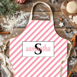 Initial Monogram Namn Rosa och vit
