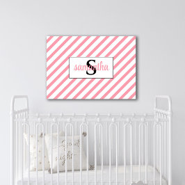 Initial Monogram Namn Sträckt Canvastryck