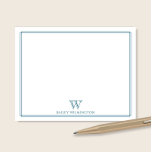 Initial Monogram Ocean Blå Kantlinje Professional Anteckningskort<br><div class="desc">Denna design har en tunn dubbel ram med utrymme för ett monogram och namn/text längst ner. Klicka på knappen för anpassning om du vill justera designelementen och/eller ytterligare ändra texten! Variationer av denna design, ytterligare färger samt kompletterande produkter finns tillgängliga i vår butik, zazzle.com/store/doodlelulu. Kontakta oss om du vill ha...</div>