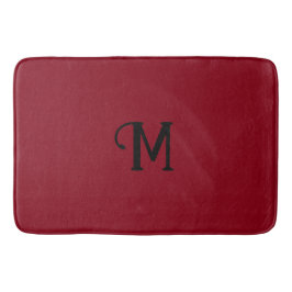 Initial Monogram Ruby Jewel Tone Solid Färg Badrumsmatta