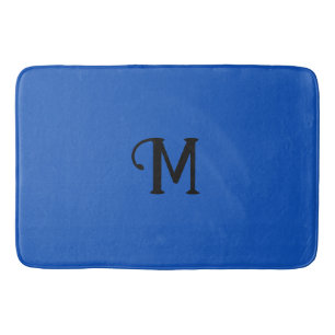Initial Monogram Sapphire Jewel Tone Solid Färg Badrumsmatta