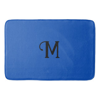 Initial Monogram Sapphire Jewel Tone Solid Färg Badrumsmatta