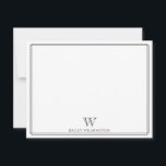 Initial Monogram Svart Dubbel Ram Professionell Anteckningskort<br><div class="desc">Denna design har en tunn dubbelkant med utrymme för ett monogram och namn/text längst ner. Klicka på knappen för anpassning om du vill justera designelementen och/eller ytterligare ändra texten! Variationer av denna design, ytterligare färger samt kompletterande produkter finns tillgängliga i vår butik, zazzle.com/store/doodlelulu. Kontakta oss om du vill ha denna...</div>