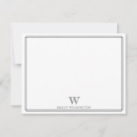 Initial Monogram Svart Dubbel Ram Professionell