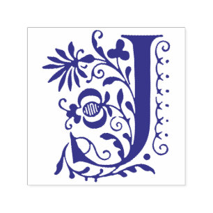 Initial Monogramelegant för brev J Självfärgande Stämpel