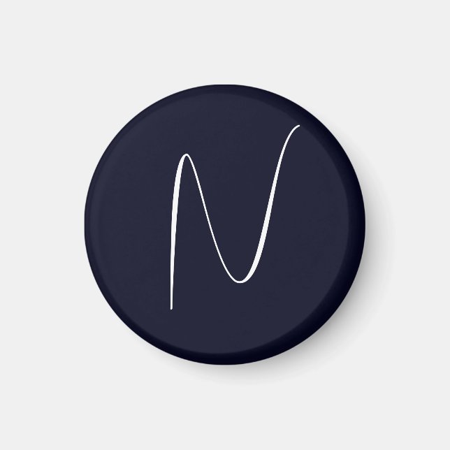 Initial Monogrammerad Handskriven Professionell En Magnet (Framsidan)