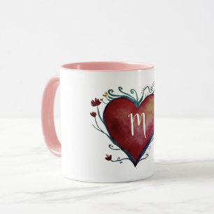 Initial mugg för röd