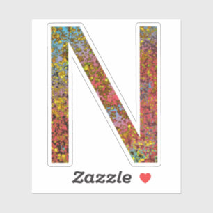 INITIAL N KAPITAL COLORFUL BREV KLISTERMÄRKEN