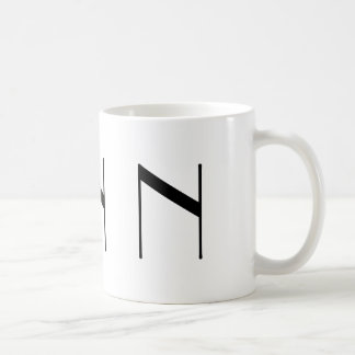 Initial N svart för Monogram & modern kaffemugg