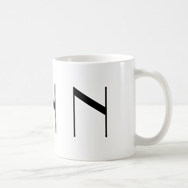 Initial N svart för Monogram & modern kaffemugg (Höger)