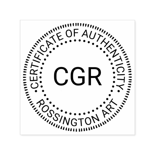 Initial, Namn ”Autenticitetscertifikat” Självfärgande Stämpel (Design)