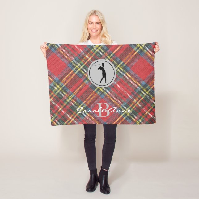 Initial Namn Woman Golfer, Stewart Tartan Play Fleecefilt (På plats)