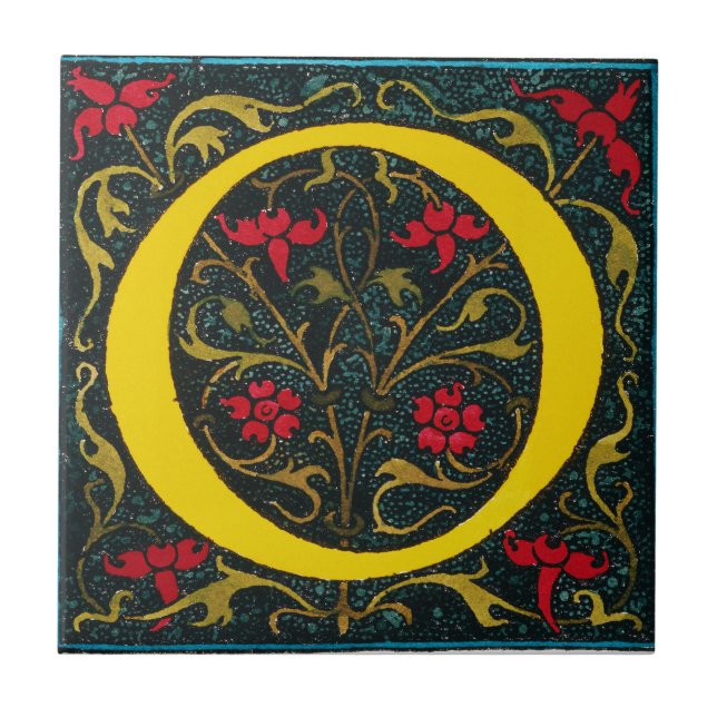 INITIAL NOLLA, 1520. KAKELPLATTA (Framsidan)