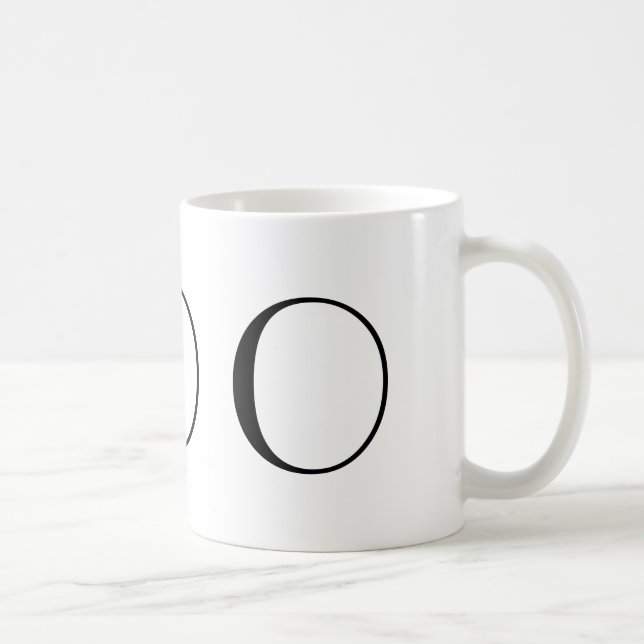 Initial nolla-svart för Monogram & modern Kaffemugg (Höger)