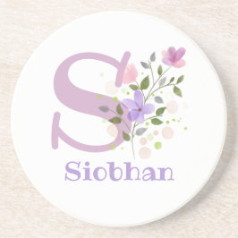 Initial och kristet namn Siobhan Blomsterdesign Underlägg