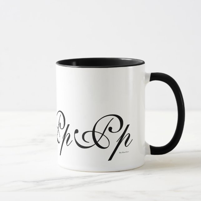 Initial P kaffemugg för elegant Monogram (Höger)