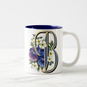 Initial Pansy - B Två-Tonad Mugg