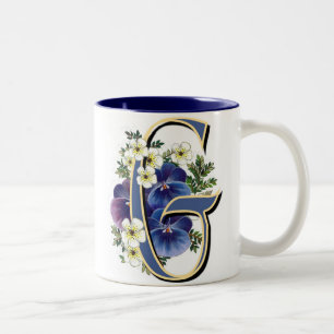 Initial Pansy - G Två-Tonad Mugg