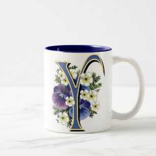 Initial Pansy - Y Två-Tonad Mugg