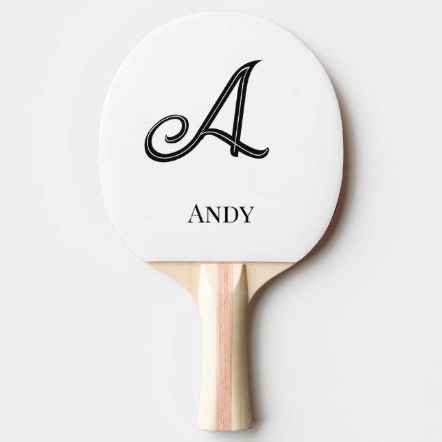 Initial Personlig Elegant Monogram Pingisracket (Framsidan)