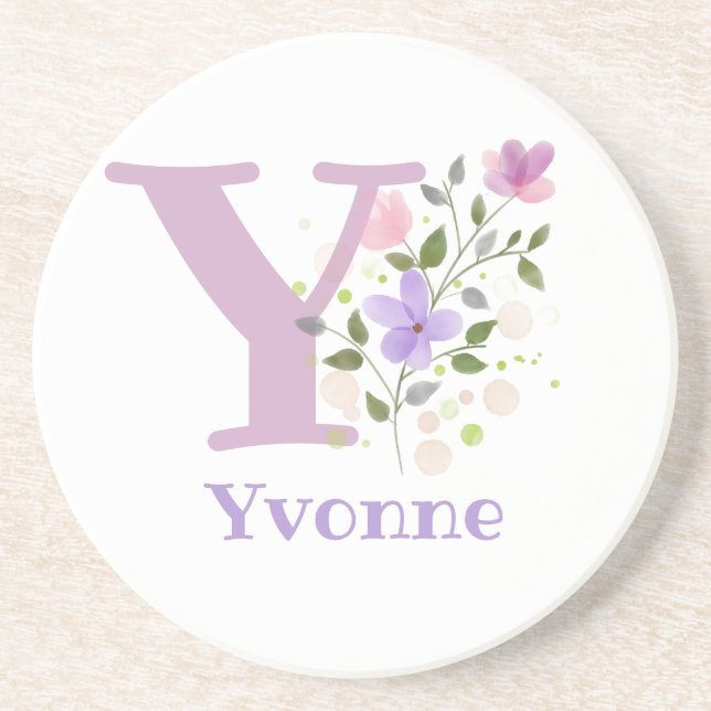 Initial Plus Namn & Blommor Design Underlägg (Framsidan)