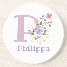 Initial Plus Namn & Blommor Design Underlägg