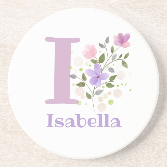 Initial Plus Namn & Blommor Design Underlägg (Framsidan)