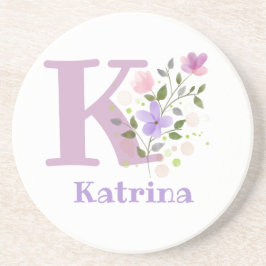 Initial Plus Namn & Blommor Design Underlägg